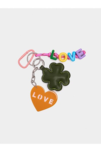 PARFOIS Kalp ve Yonca Desenli Charm Anahtarlık