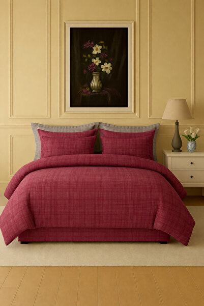 İQON Set de lenjerie de pat cu cearșaf plat dublu OUTLET-Stripe Rose Dry-Grey (Eroșat)