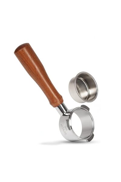 MIZAJIC 51mm Coffee Filter Without Base for Homix, Adolph, Sachi, Variety Coffee Machines Rosewood Handle