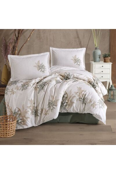 Clasy Ranforce Double Duvet Cover Set Virele Green