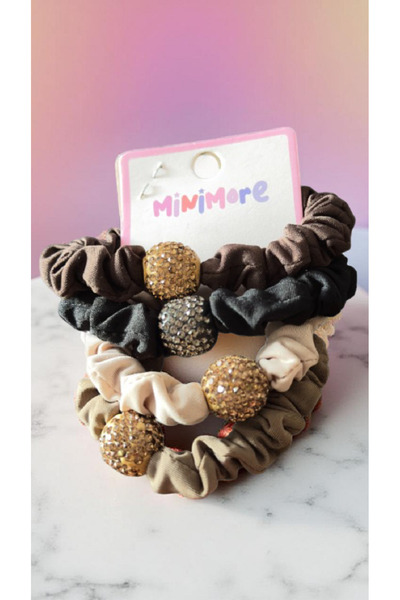 TChic 4-Piece Stoned Satin Rubber Buckle