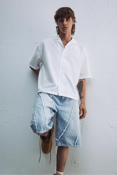 Pull & Bear Kısa kollu poplin gömlek