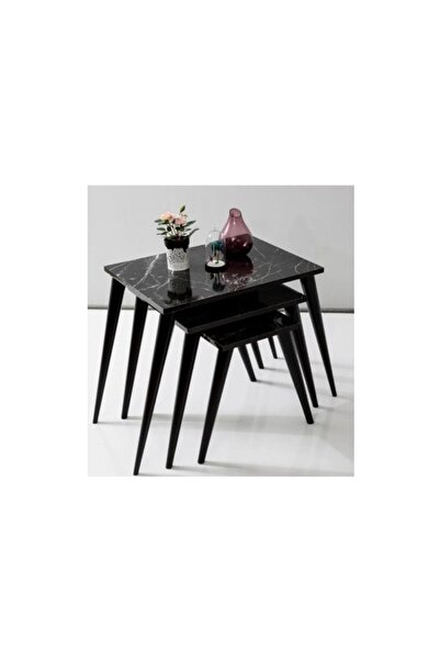 Vivense ELYA ZİGON SEHPA, SİYAH MERMER