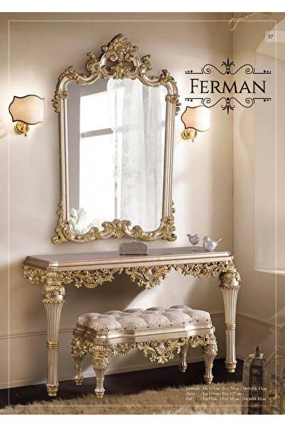 Dekordelisi Antik Avantgade Mobilya poliüretan bej altınvarak duvara monte ay...