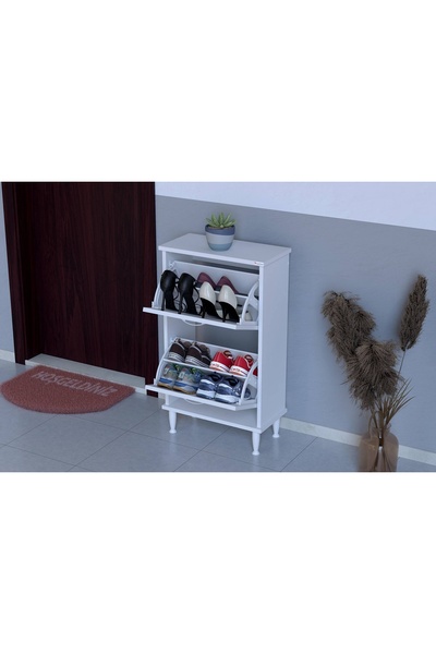 Vivense UMAY AYAKLI 52 CM 2 DÜŞER KAPAKLI AYAKKABILIK, BEYAZ