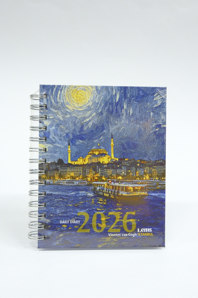 Lems مفكرة يومية لعام 2026 بغلاف صلب فان جوخ اسطنبول