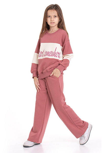MODANINO Girl's 3-Thread and Non-Embroidered Tracksuit Set, Ages 5-9, 12487