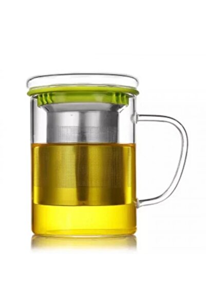cc bin shihon Glass cup with filter, 300ml capacity; glass tea cup with stainless steel strainer