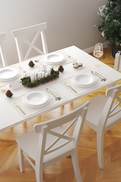 ASDİVA Twist Modern Geometric Patterned 2-Piece American Serving Set Beige-Brown