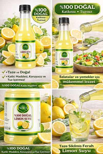 EKONORA %100 Doğal Limon Suyu – Katkısız, Tuzsuz, Koruyucusuz – Taze Sıkılmış...