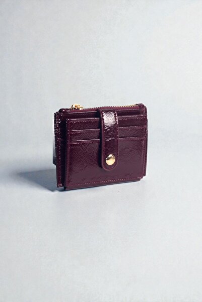 dericom Bordo Fermuarlı Kadın Mini Cüzdan – Kart Bölmeli, Çıtçıtlı, Günlük Ku...