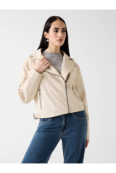 Guess Nada Vintage Biker Women's Brown Jacket W6Rl09Wh1X0-G1Fg