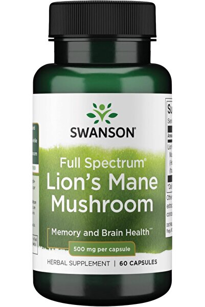 SWANSON Lion's Mane Mushroom 500 mg Each 60 Caps Herbal Supplement Supporting...