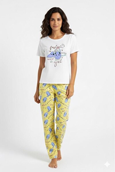 PEMBİŞ HOMEWEAR Women's Pajama Set Short Sleeve-Sezm-89