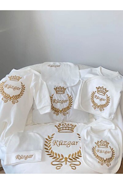 bebek desen طقم خروج من المستشفى مكون من 10 قطع مطرزة مع تاج