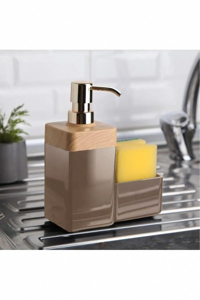 Evalins Süngerlikli Sıvı Sabunluk, Deterjan ve Sünger Organizeri – Tezgah Üst...