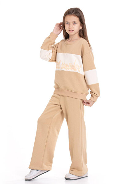 MODANINO Girl's 3-Thread and Non-Embroidered Tracksuit Set, Ages 5-9, 12487