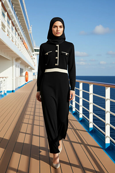 BENERLY Women's Crew Neck Standard Sleeve Knitwear Mold Maxi Dress Functional...