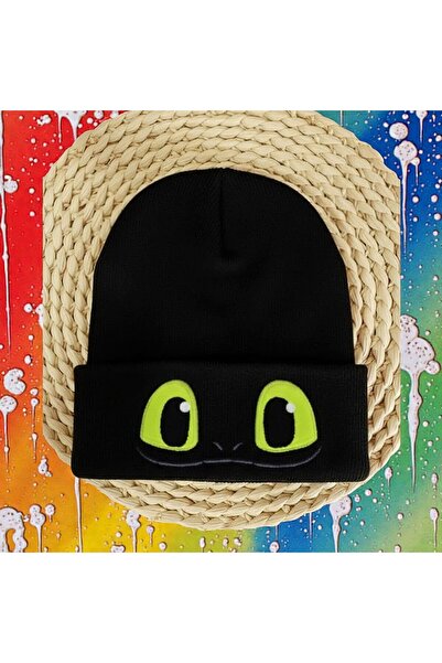 FG KONNİCHİWA Black and White How to Train Your Dragon Light Fury Beanie