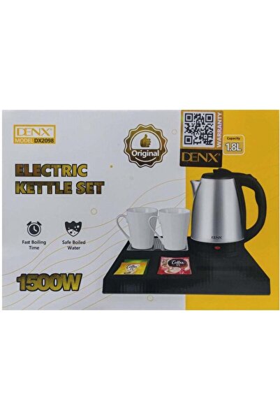 Dinx Electric Kettle Set 1500W Black/Silver 1.8L