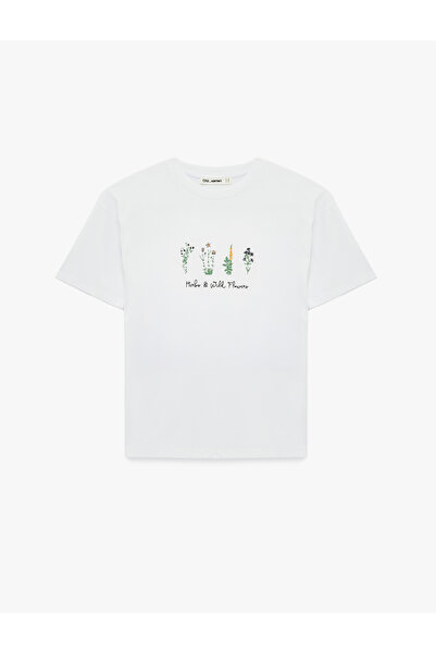 Koton Comfortable Fit Cotton Short Sleeve Crew Neck Printed T-Shirt