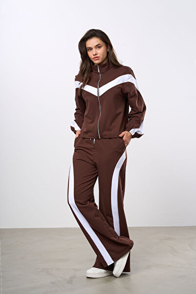 HANIQA White Striped Double Tracksuit Set |   5007 |   44-50