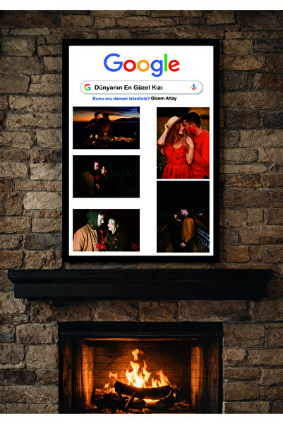Google Poster Tablo, Çerçeve, Kişiye Özel Tasarım, Hediye