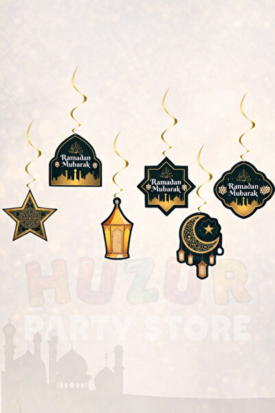 Huzur Party Store Ramadan Mubarak Yazılı 6 Adet Tavan Asma Süsü Hoşgeldin Ram...