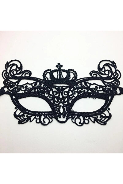 shopwave قناع حفلة مضفر مطرز بالدانتيل باللون الأسود موديل 6