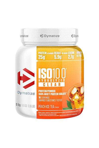 Dymatize ISO 100 Hydrolyzed Clear Whey, Ice Tea Peach, 1.1 Lb, Easy on Digestion