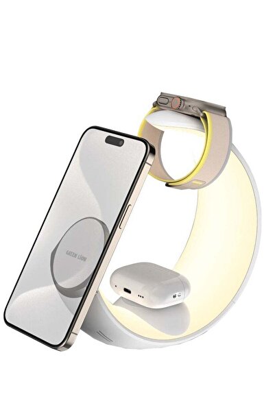 Green Lion Moon Charge 4 in 1 Wireless Charger with RGB Ambient Lamp, Fast Charging, Touch Sensor Ke