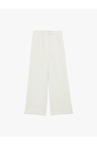 Koton Pleated Pocketed Wide Leg High Waist Palazzo Pants