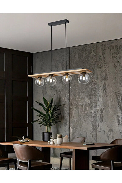 HubRom MEGGY 4174-04-WDD Ξύλινος πολυέλαιος 71x80 cm 4xG9