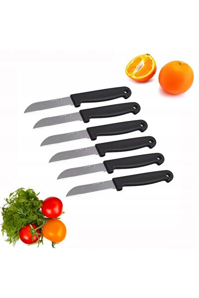 Kamille Set de 6 cuțite de bucătărie, oțel inoxidabil/plastic, negru