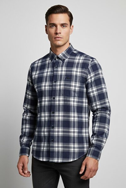 DİO Hitman Men’s Navy Checkered Casual Shirt