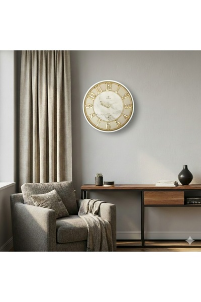 VALDEMAR Grand Revello Lüks Tasarım Altın Rakamlı 50 cm Sessiz Mekanizma- Sal...