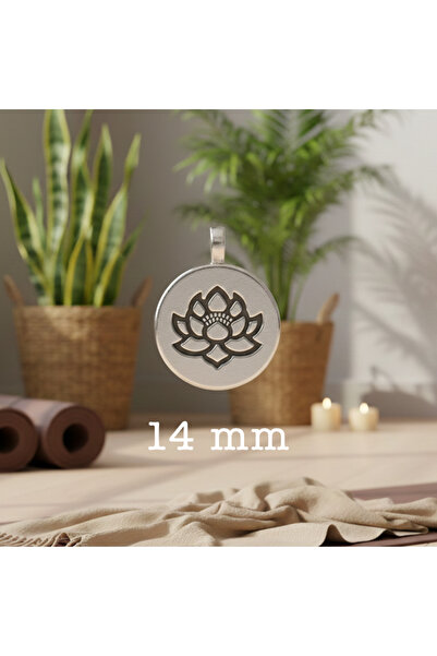 Trakya Tattoo Gümüş Kaplama Lotus Çiçeği Kolye Ucu - Yoga ve Spiritüel Temalı...