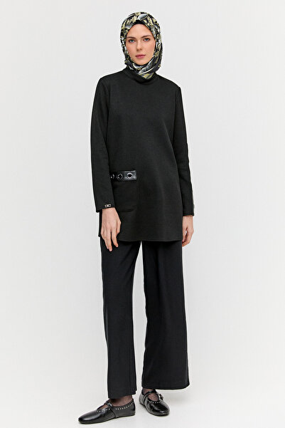 Setrms Hakim Yaka Kuşgözlü Örme Tunik