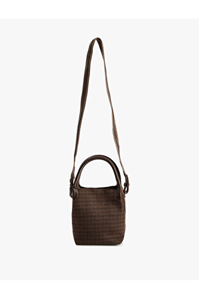 Koton Plaid Crossbody Bag with Handle
