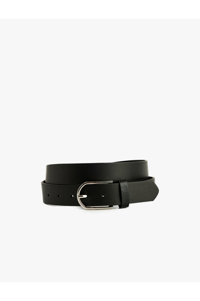 Koton Oval Buckle Faux Leather Belt