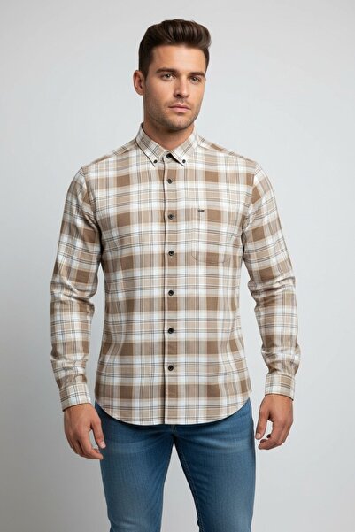 DİO Hitman Men’s Brown Checkered Casual Shirt