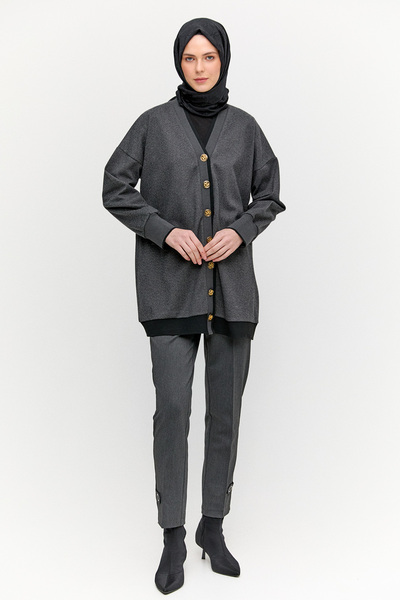 Setrms Düğme Detaylı Ribanalı Hırka