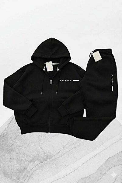 CAST COLLECTİON طقم سترة رياضية أسود للرجال من Balance مطبوع