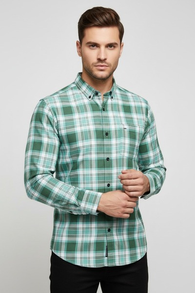 DİO Hitman Men’s Green Checkered Casual Shirt