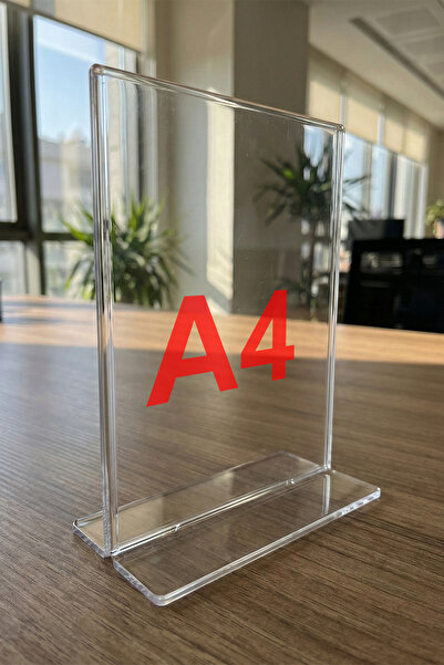 CANNAS A4 T Tipi Dikey Masaüstü Ayaklı Şeffaf Pleksi Föylük Fiyatlık Broşürlü...