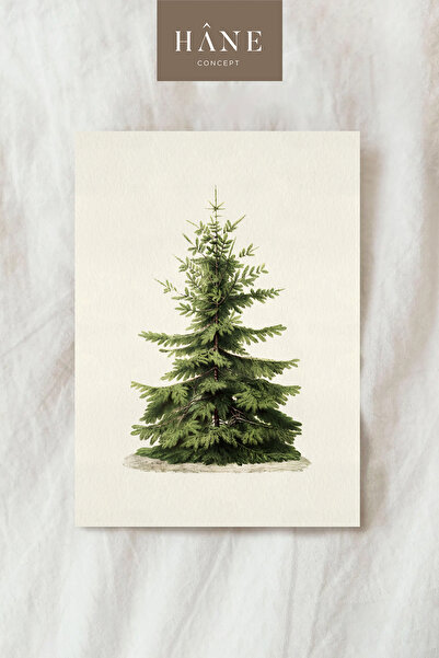 Hane Concept Poster vintage cu copac de pin – imprimare decorativă de artă de...