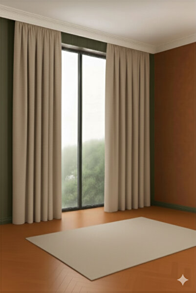 ViVeri Kadife Dokulu Yüksek Kalite Gramajlı 1.Sınıf Fon Perde Tek Kanat (Bej)...