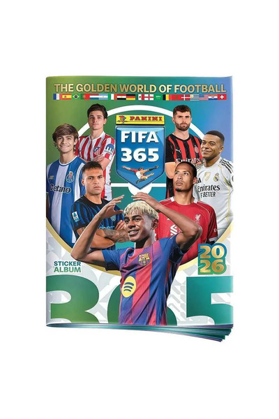 Next Plus Official Licensed Panini 365 2026 Sticker Album + 2 Packs (10 Stick...
