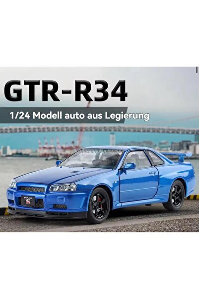 scntoys Nissan Skyline GTR R34 1:24 Ölçek Diecast Model Araba Açılan Kapılar ...