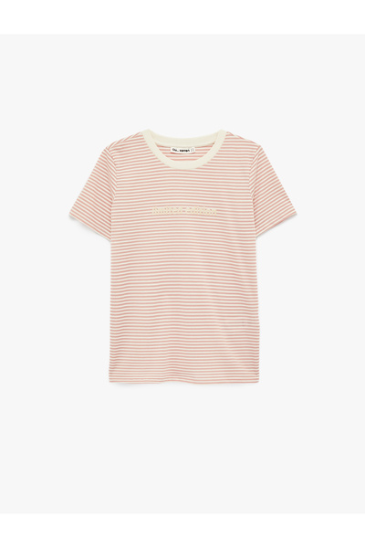 Koton Short Sleeve Crew Neck Striped T-Shirt